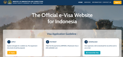 발리 전자 도착 비자(E-VOA) 신청 방법