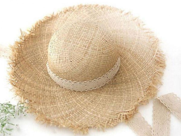 얼굴 작아 보이는 모자 보터햇 레이스 리본 밀짚