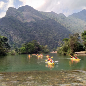 [라오스] [반나절 투어] 짚라인+캬약킹