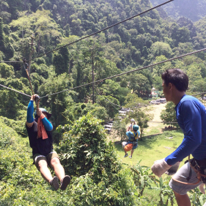 [라오스] [반나절 투어] 짚라인+캬약킹